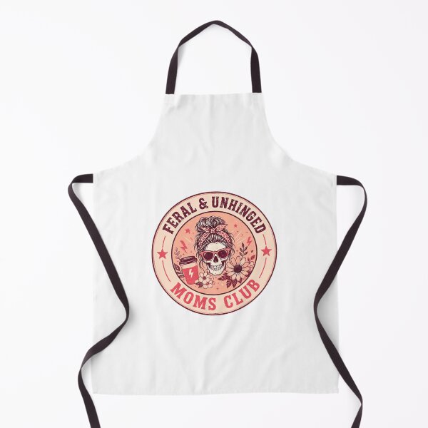 Item preview, Feral & Unhinged Moms Club Motherhood Humor Messy Bun Skull Mom Life designed and sold by HumansStuck12.