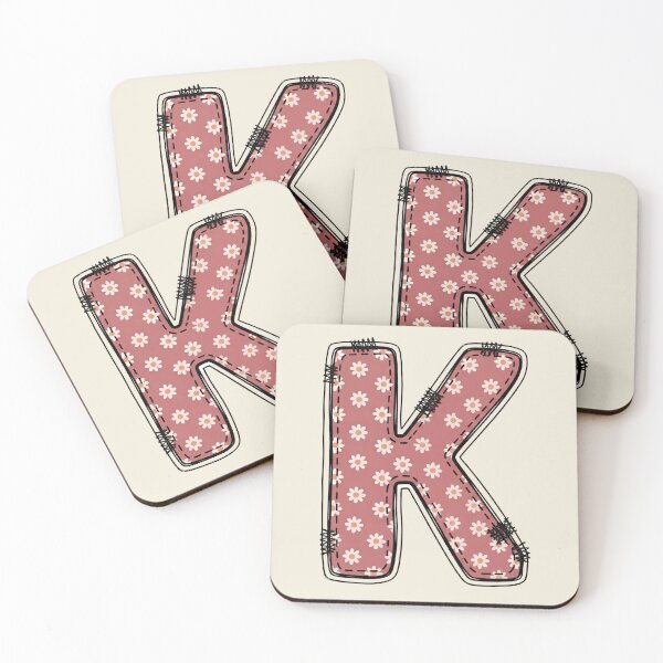 Item preview, Embroidery Dusty rose Letter K with floral Pattern designed and sold by ITCHAWAWAA.