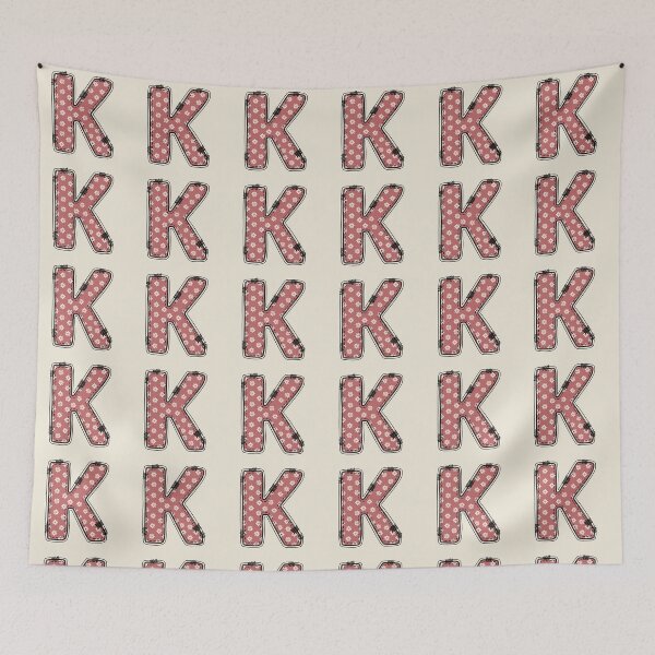 Item preview, Embroidery Dusty rose Letter K with floral Pattern designed and sold by ITCHAWAWAA.