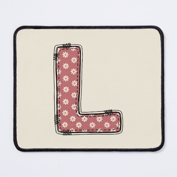 Item preview, Embroidery Dusty rose Letter L with floral Pattern designed and sold by ITCHAWAWAA.
