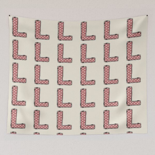 Item preview, Embroidery Dusty rose Letter L with floral Pattern designed and sold by ITCHAWAWAA.