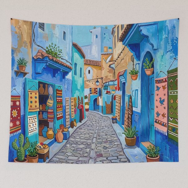 Item preview, Chefchaouen Acrylic Print, Morocco Travel Poster  designed and sold by POSTERIOCREW.