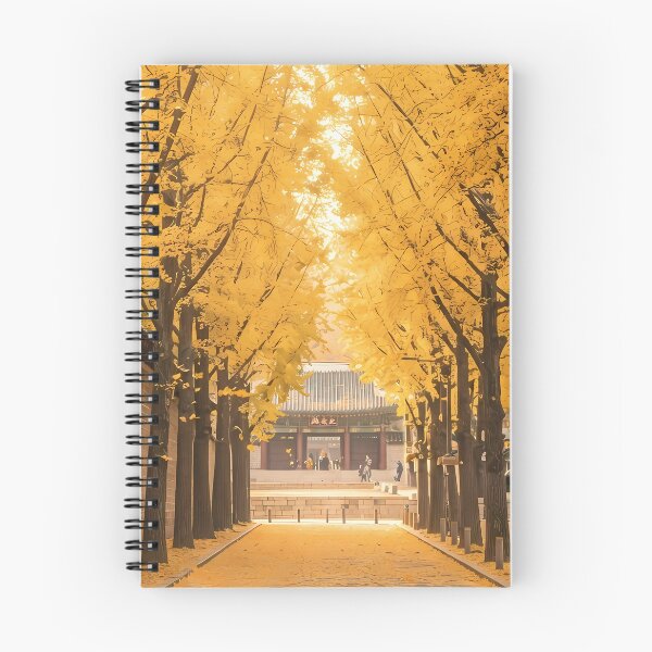 Item preview, Golden Autumn Ginkgo Tree Tunnel at Deoksugung Stone Wall Road, Seoul: Vibrant Fall Foliage & Yellow Carpet Art Print, Poster & Home Decor designed and sold by SOOstudio73.