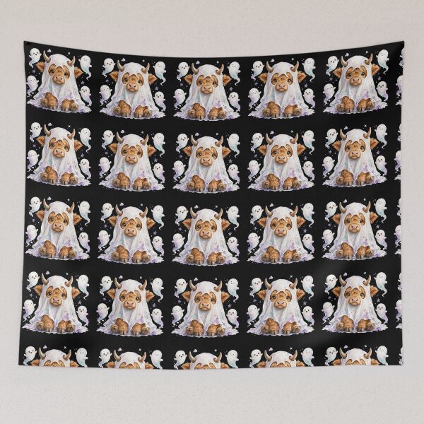 Item preview, Cute Halloween Highland Cow Ghost Costume Spooky designed and sold by Timeless Bond Designs.
