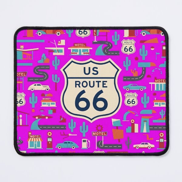 Item preview, US Route 66 Retro Road Trip Pattern. designed and sold by MyHappyArtShop.