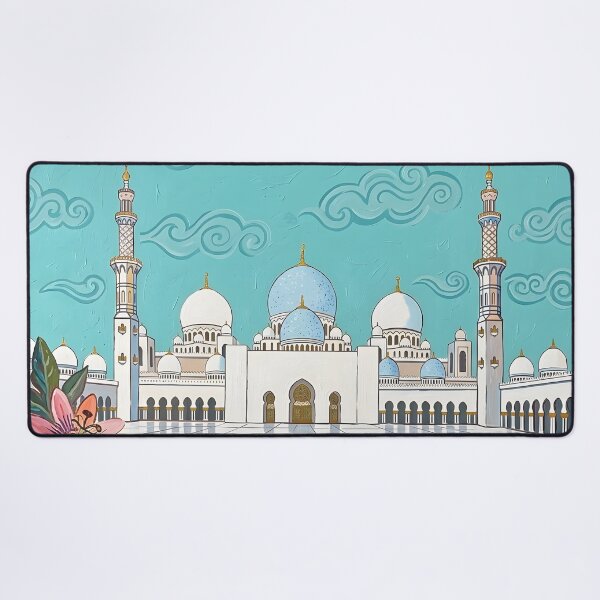 Item preview, Abu Dhabi Acrylic Print, Sheikh Zayed Grand Mosque Travel Poster  designed and sold by POSTERIOCREW.
