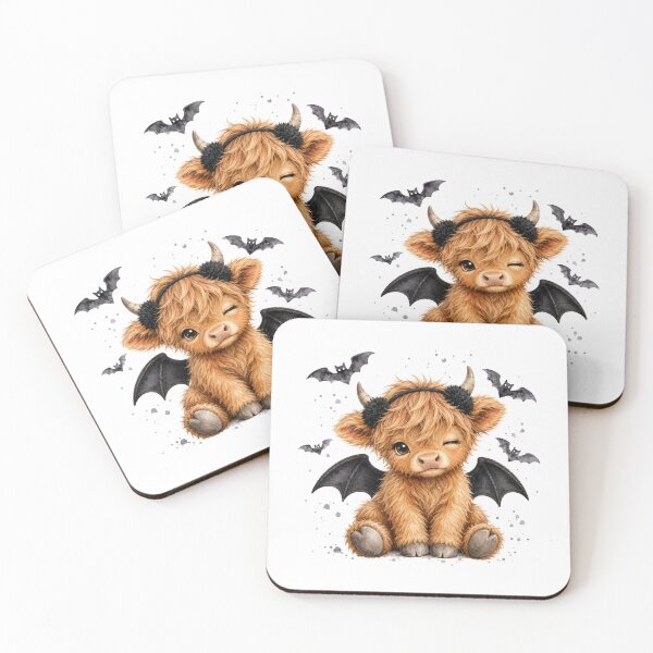Item preview, Halloween Highland Cow with Bat Wings Cute Spooky designed and sold by Timeless Bond Designs.