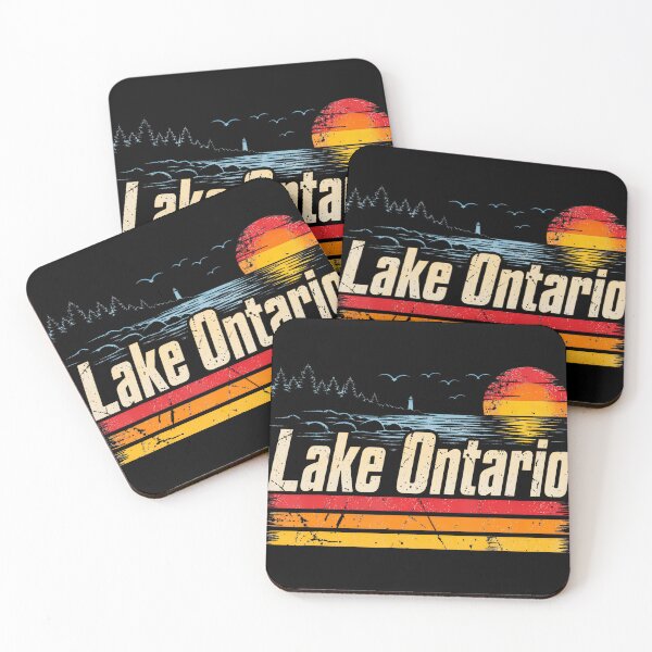 Item preview, Retro Sunset Great Lakes Lake Ontario Vintage Design designed and sold by linendaust.