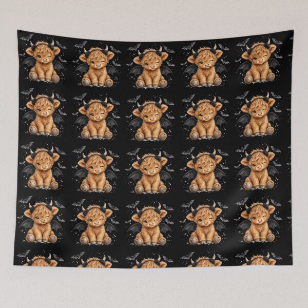 Item preview, Halloween Highland Cow with Bat Wings Cute Spooky designed and sold by Timeless Bond Designs.
