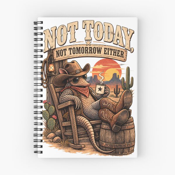 Item preview, Not Today Not Tomorrow Either – Funny Cowboy Armadillo designed and sold by LinaDesign Store.