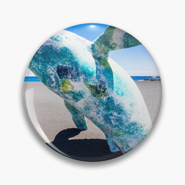 Item preview, Turquoise whale tail sculpture on black sand beach in Santa Cruz de La Palma designed and sold by wellsie82.