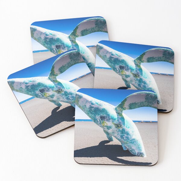 Item preview, Turquoise whale tail sculpture on black sand beach in Santa Cruz de La Palma designed and sold by wellsie82.