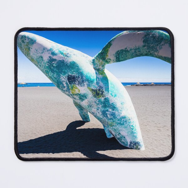 Item preview, Turquoise whale tail sculpture on black sand beach in Santa Cruz de La Palma designed and sold by wellsie82.