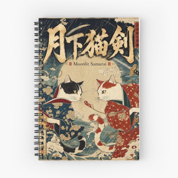 Item preview, Moonlit Samurai Cat -月下猫剣 designed and sold by INITIAL SHIBA.