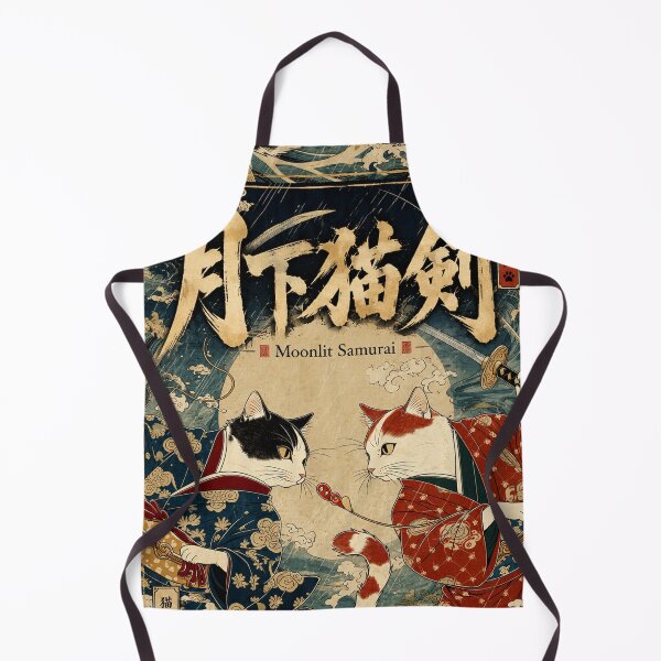 Item preview, Moonlit Samurai Cat -月下猫剣 designed and sold by INITIAL SHIBA.