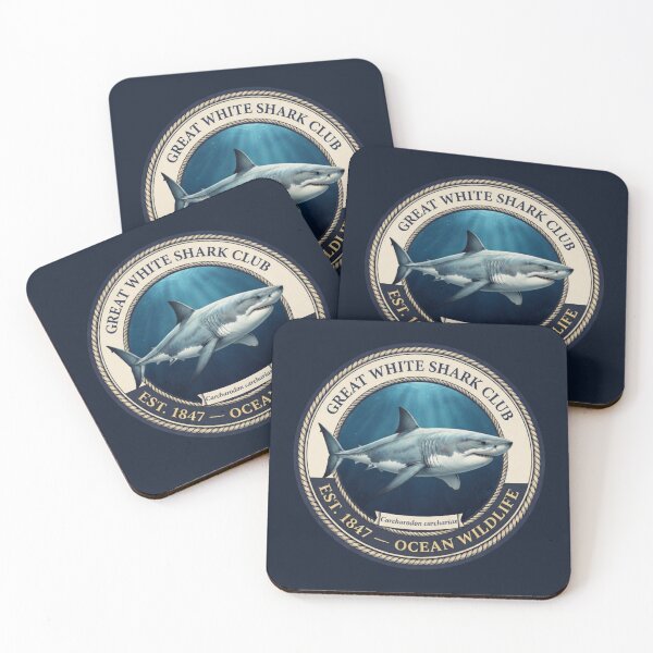 Artikelvorschau, Vintage-Abzeichen des Great White Shark Clubs, Meereslebewesen entworfen und verkauft von CalmCapy Co.
