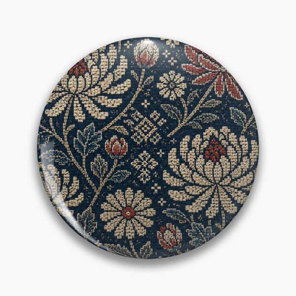 Item preview, Tsugaru Kiku Folk – Indigo Kogin-Inspired Chrysanthemum Pattern designed and sold by MarekoraStudio.