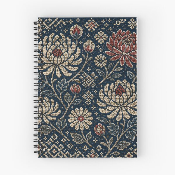 Item preview, Tsugaru Kiku Folk – Indigo Kogin-Inspired Chrysanthemum Pattern designed and sold by MarekoraStudio.