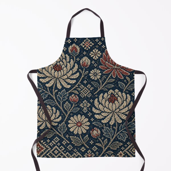 Item preview, Tsugaru Kiku Folk – Indigo Kogin-Inspired Chrysanthemum Pattern designed and sold by MarekoraStudio.