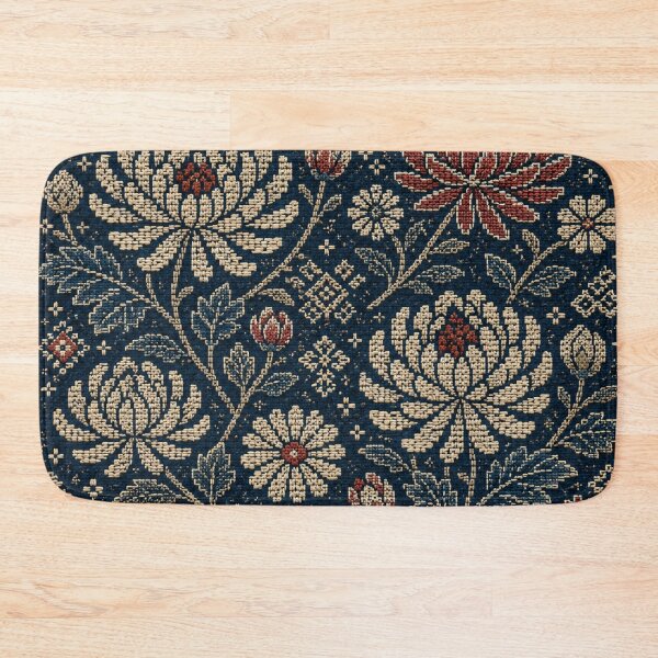 Item preview, Tsugaru Kiku Folk – Indigo Kogin-Inspired Chrysanthemum Pattern designed and sold by MarekoraStudio.