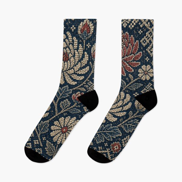 Item preview, Tsugaru Kiku Folk – Indigo Kogin-Inspired Chrysanthemum Pattern designed and sold by MarekoraStudio.