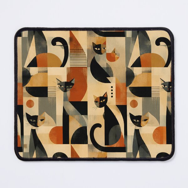 Item preview, Retro Vintage Whimsical Cubism Art Cats | Colorful Cat Lover Gift designed and sold by flowerpower999.