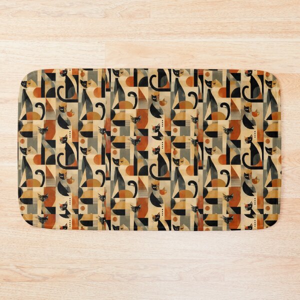 Item preview, Retro Vintage Whimsical Cubism Art Cats | Colorful Cat Lover Gift designed and sold by flowerpower999.