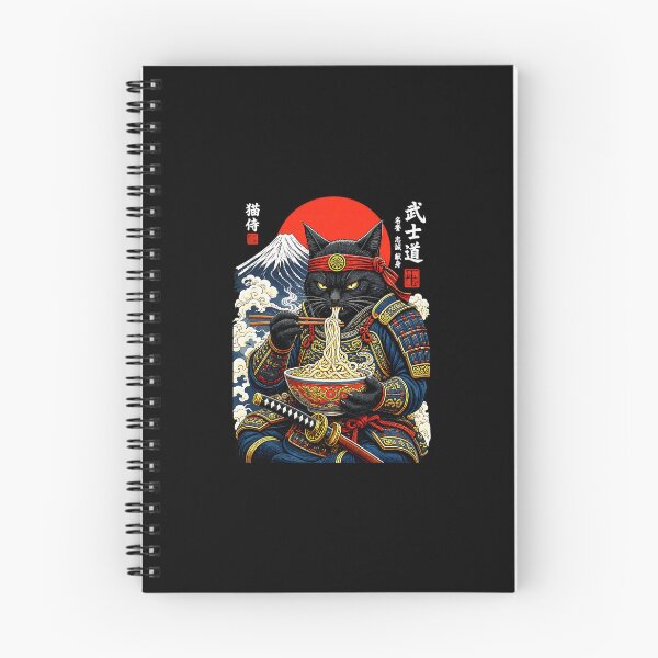 Item preview, Samurai Cat Enjoying Ramen Japanese Art designed and sold by nryum.