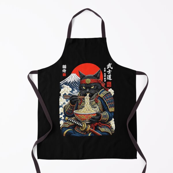 Item preview, Samurai Cat Enjoying Ramen Japanese Art designed and sold by nryum.