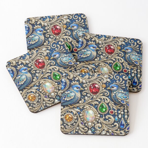 Item preview, Birds of Jewels in Midnight Blue designed and sold by Sigtrix.