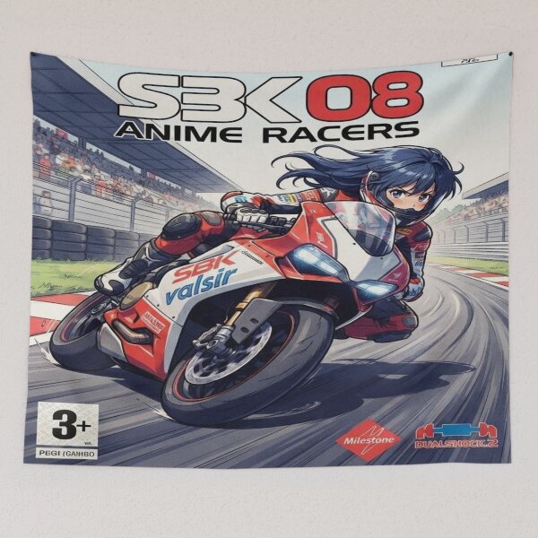 Item preview, Retro SBK Anime Racers - Vintage Circuit Motorcycle Art designed and sold by JMAVILA ART.