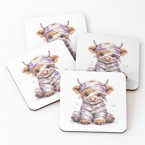 Item preview, Adorable Mummy Highland Cow Spooky Halloween designed and sold by Timeless Bond Designs.
