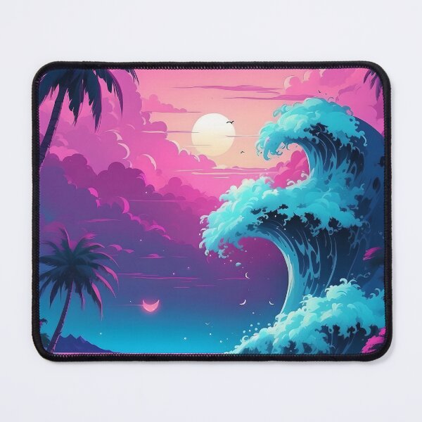 Item preview, Vaporwave Tropical Great Wave designed and sold by DunamisDezign.
