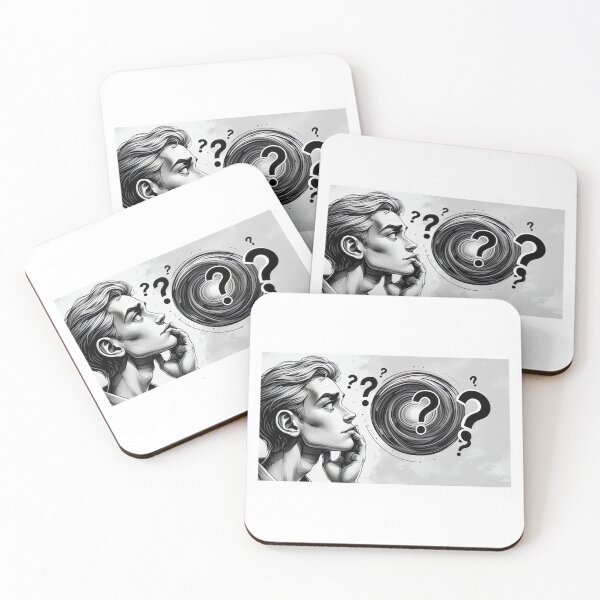 Item preview, Question Mark in My Head – Thoughtful Illustration designed and sold by DarkinkArtPrint.