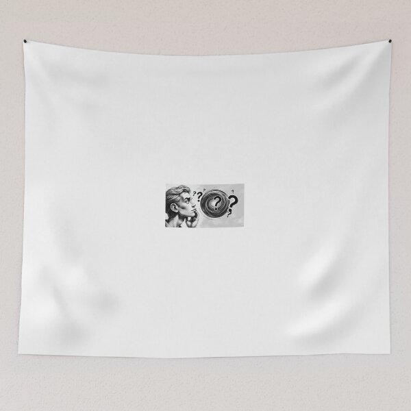 Item preview, Question Mark in My Head – Thoughtful Illustration designed and sold by DarkinkArtPrint.
