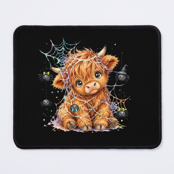 Item preview, Halloween Highland Cow with Pumpkin and Spider designed and sold by Timeless Bond Designs.