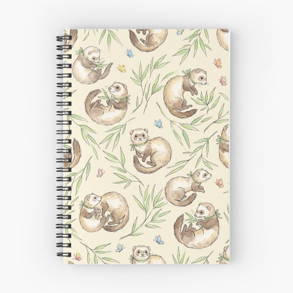 Item preview, Cute Ferrets & Bamboo & Butterflies Seamless Pattern designed and sold by StickVerse by Owais.