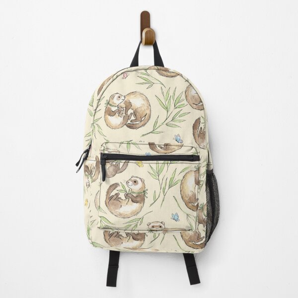 Item preview, Cute Ferrets & Bamboo & Butterflies Seamless Pattern designed and sold by StickVerse by Owais.
