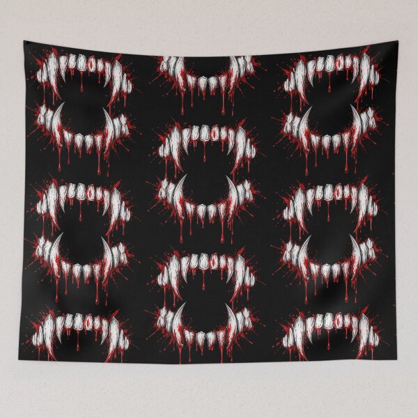 Item preview, Bloody Gothic Smile – Dark Horror Tank Top designed and sold by TOLDWAYTSHIRT.