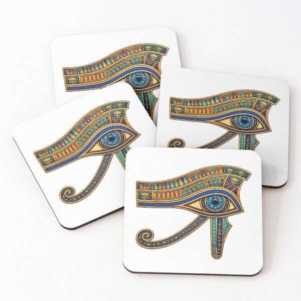 Item preview, Egyptian Eye Symbol in Blue and Gold | Ancient Egypt Art designed and sold by Zaru Art Studio.