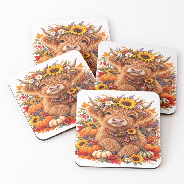 Item preview, Cozy Autumn Highland Cow designed and sold by ASWIN STUDIO.