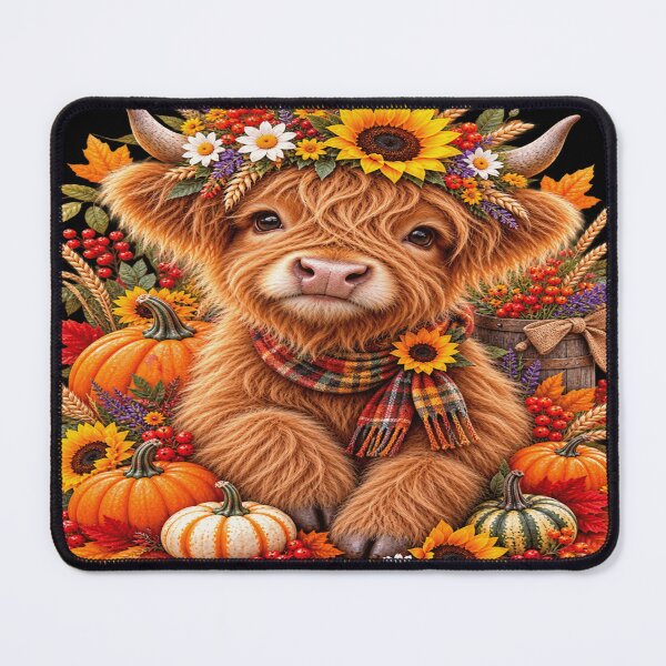 Item preview, Cozy Autumn Highland Cow designed and sold by ASWIN STUDIO.