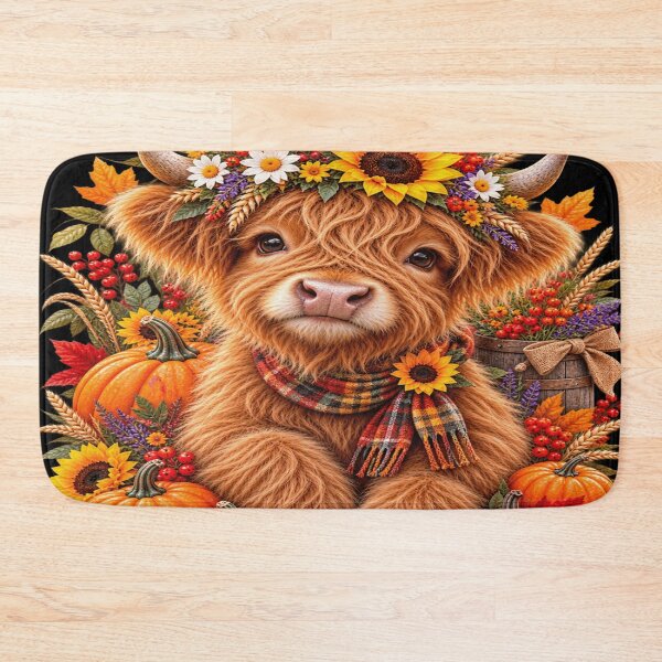 Item preview, Cozy Autumn Highland Cow designed and sold by ASWIN STUDIO.