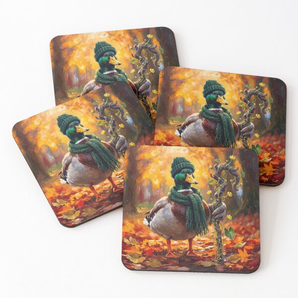 Item preview, Cute Cottagecore Autumn Mallard Duck with Staff Illustration designed and sold by Englandbear.