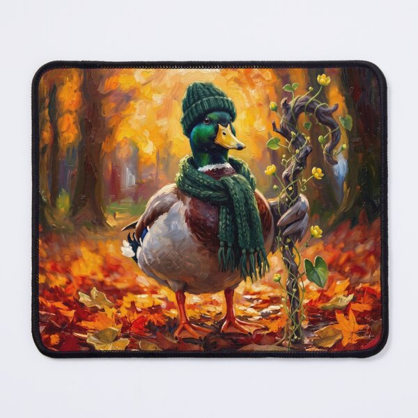 Item preview, Cute Cottagecore Autumn Mallard Duck with Staff Illustration designed and sold by Englandbear.