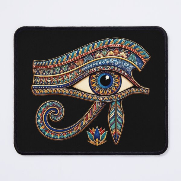 Item preview, Ornate Egyptian Eye with Lotus | Ancient Egyptian Art designed and sold by Zaru Art Studio.