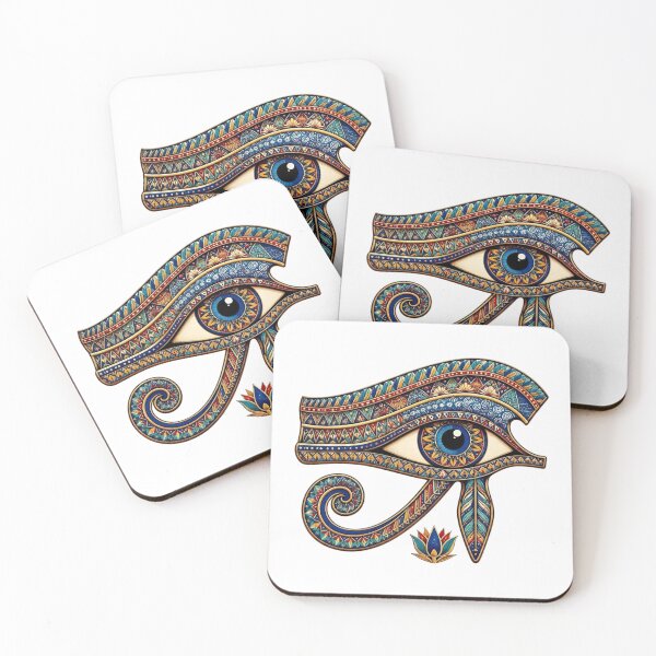 Item preview, Ornate Egyptian Eye with Lotus | Ancient Egyptian Art designed and sold by Zaru Art Studio.