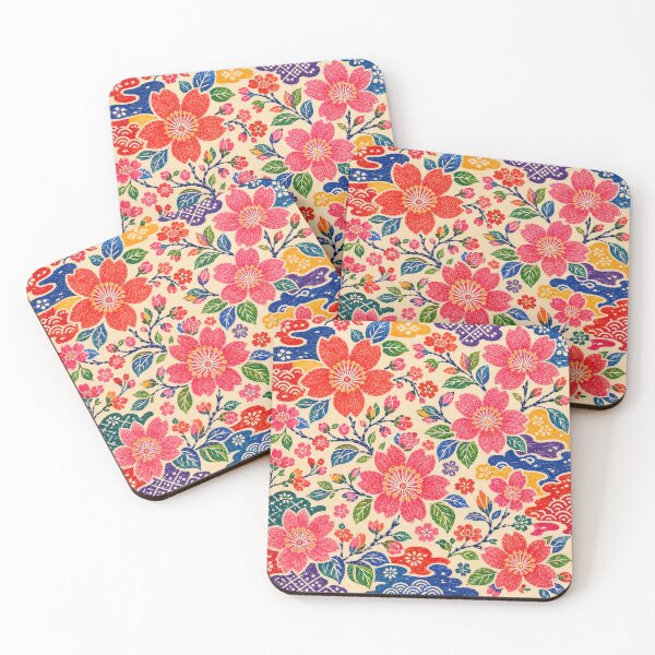 Item preview, Ryukyu Sakura Folk – Sakura Floral Pattern Inspired by Bingata designed and sold by MarekoraStudio.