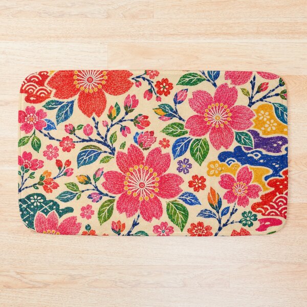 Item preview, Ryukyu Sakura Folk – Sakura Floral Pattern Inspired by Bingata designed and sold by MarekoraStudio.