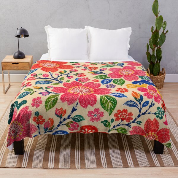 Item preview, Ryukyu Sakura Folk – Sakura Floral Pattern Inspired by Bingata designed and sold by MarekoraStudio.